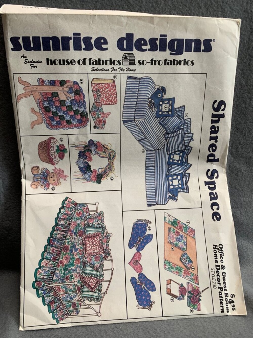 Sunrise Designs Office Guest Room Home Decor Sewing Pattern 230 - Uncut